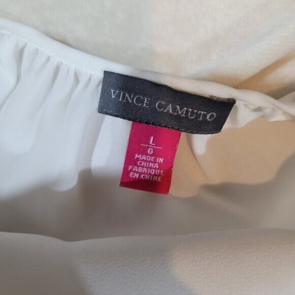 Vince Camuto White Blouse with Keyhole Neckline - Size Large‎ - Picture 4 of 7